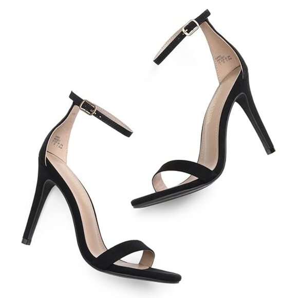 Dream Pairs High Heel Sandals Size 9 Black Open Toe Ankle Strap Women's - Picture 6 of 7